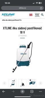 XTLine Aku zádový postřikovač 18V - 2