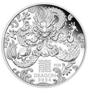Set strieb.mincí 3 oz-Lunárna séria III. -Rok draka 2024 - 2