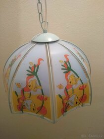 Lustr skleněný ocelový - 2