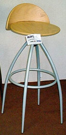 barová židle MARY A4 kov s dřevěným javorovým sedákem - 2