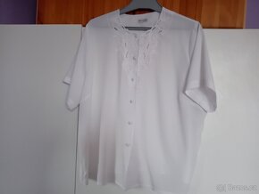 Bílá elegantní košile s knoflíky, retro - 2