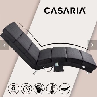 Casaria London Antracit - masážní lenoška - 2