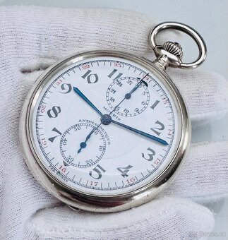 NÁDHERNÝ PÁNSKÝ CELO STŘÍBRNÝ CHRONOGRAF MOERIS - 2
