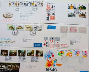 10x obálky FDC - Anglie. 1. - 2
