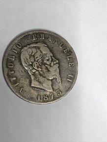 Italská stříbrná Lira 1873 - 2