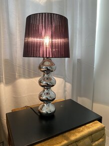 Designová lampa, Lampička na noční stolek , stříbrná , chrom - 2
