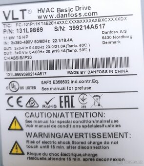 Danfoss VLT HVAC Basic Drive – 2 ks na prodej - 2