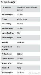 Montážní hlinikové schůdky nosnost 300kg - 2