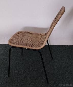 Designová židle JYSK, ratanový vzhled, kov, stylový solitér - 2
