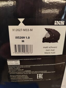 přilba IXS209 černá matná nová, velikost M - 2