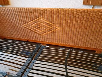 Postel manželská 200x90 cm - ratan, velmi pěkná - 2