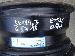 Plechové disky  15", rozteč 5x114.3,ET 52,5, šíře 6J - 2