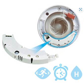 Ventilátor do koupelny +modul s čidlem pohybu, hygrostatem a - 2