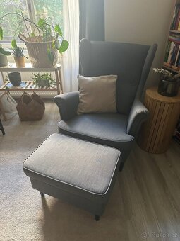 Křeslo “Ušák” IKEA s podnožkou - 2