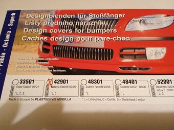 Lišty předního nárazníku, Škoda Octavia I. Facelift 2000-201 - 2