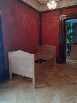 Starožitná dřevěná postel 180 x 90 cm - 2