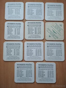 Pivní tácky pivovaru Polička 11 ks - 2