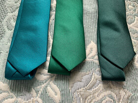 Pánská kravata, uzká, zelená - 2