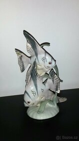 Porcelánové sousoší ryby - 2