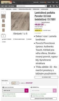 Laminátová podlaha šedý dub Parador 37m2 - 2