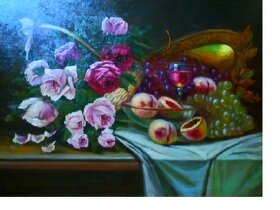 Krásné zátiší,olej na plátně 1 polovina 20 stolettí sig. Ste - 2