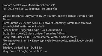 Kolo mondraker chrono 29” - 2
