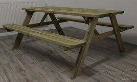 dřevěný zahradní nábytek pivní set hranatý - 2