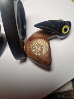 Art Deco YZ Cherry Amber Faturan Nutbirds, Match Striker - H - 2