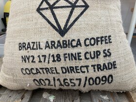 Jutový pytel od kávy/káva. - 2