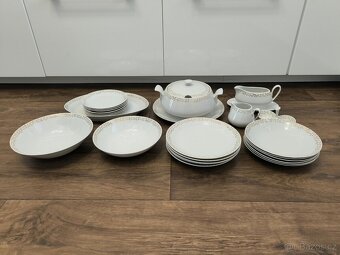 Retro porcelánová jídelní souprava MZ - 25 kusů - 2