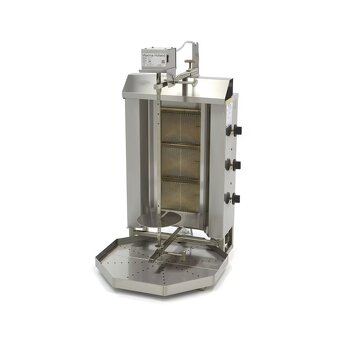 Plynový grill na kebab - 3 hořáky - 30 kg masa - 2