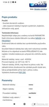 Tlaková nádoba na vodu nerez - 2
