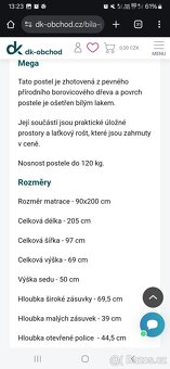 Postel s roštem a úložným prostorem - 2