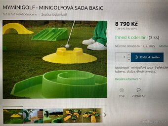Prodám mobilní sady profi minigolfu EASY a BASIC - 2