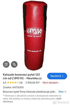 Nový boxovací pytel.120 cm-37 kg. - 2
