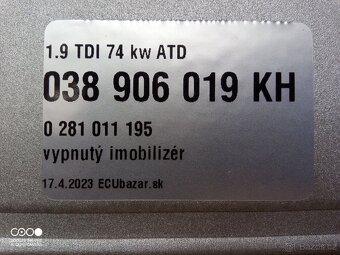 Řídící jednotka 038906019KH - 2