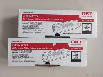 originální OKI toner C5650 C5750 černý - nový - 2 kusy - 2