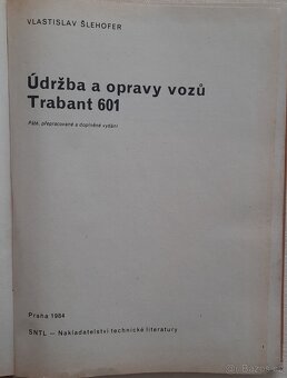 Trabant 600/601 – opravy a údržba (Šlehofer, 1984 - 2