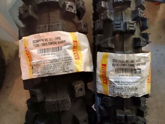 NOVÉ pneu Pirelli Scorpion MX 110/90 R19 + 80/100 R21 - 2