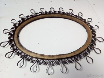 Retro kovové zrcadlo, kovový rám - 2