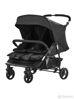 Dvojitý kočárek Dětský Lehký dvojitý kočárek Black - 2