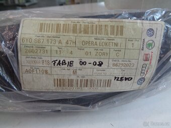 Spodní díl loketní opěrky vlevo 6Y0867173A 47H - 2
