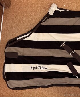 Odpocovací deka Equi-Theme Stripe -hnědá/béžová - 2