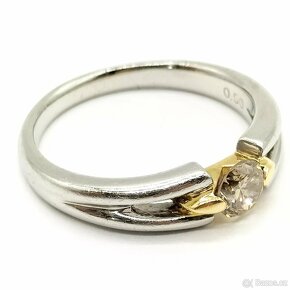 LUXUSNÍ PLATINOVÝ DIAMANTOVÝ PRSTEN SOLITÉR 0.50 CT - 2