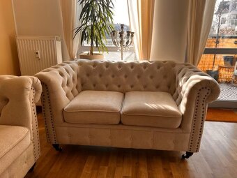 Sedací souprava Chesterfield 3+2 - top stav - 2