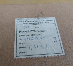 Prodám staré německé zkumavky - krabice po 200 kusech - 2