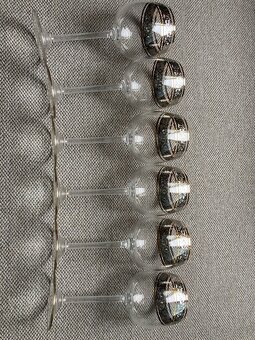 6 kusů skleniček s metalickým zdobením - 2