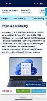 Prodám herní notebook HP victus, Spěchá - 2