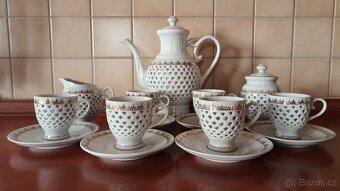 Luxusní prolamovaný čajový servis - Made in D.P.R.K. - 2