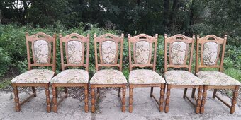 Masivní jídelní stůl+ 6 ks masivních židlí - 2